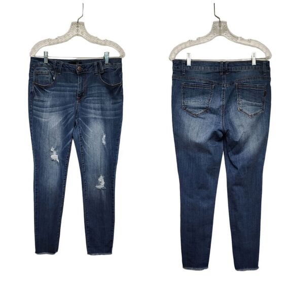 1822 Denim Womens Distressed Raw Hem Skinny Stretchy Jeans Size 10 - Picture 1 of 8